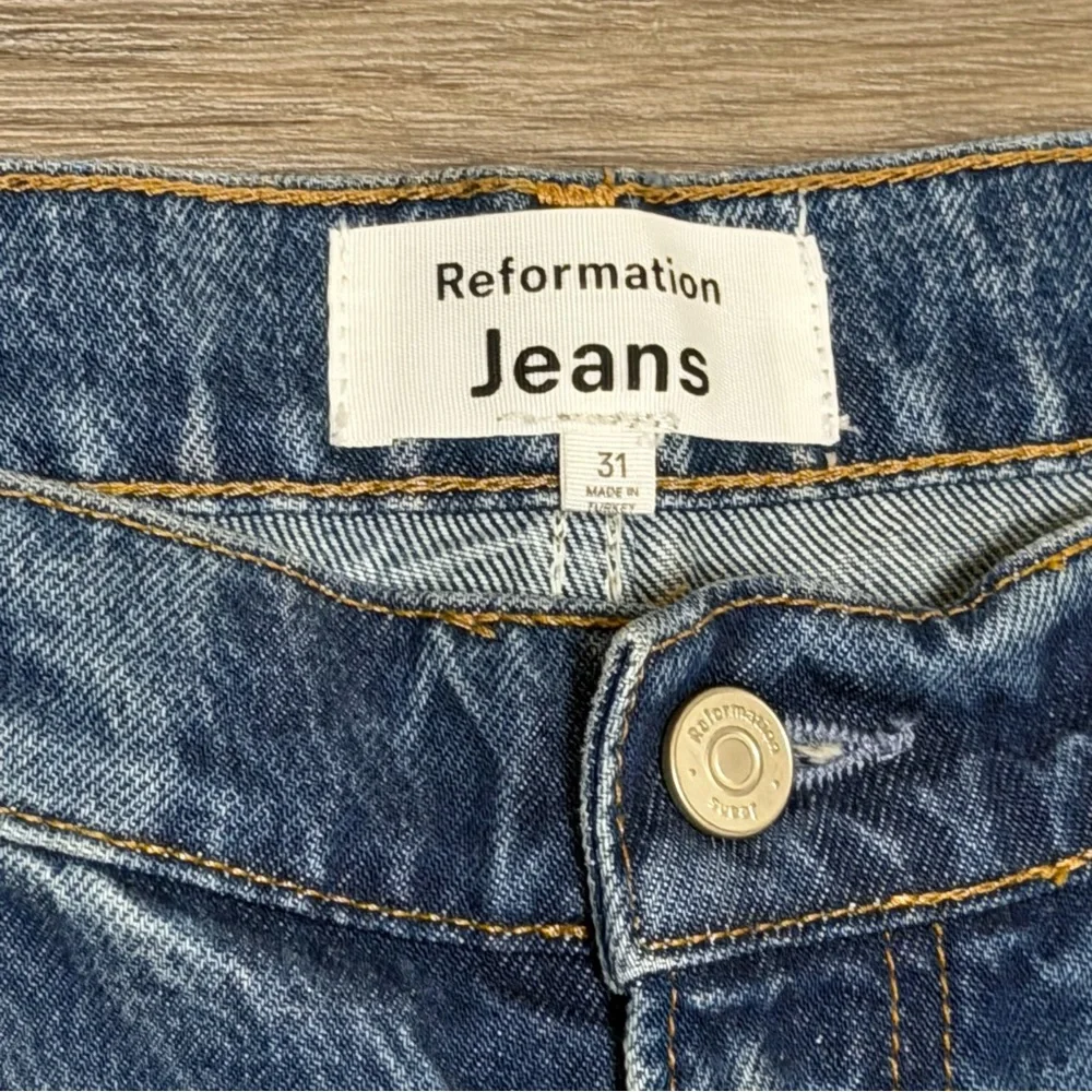 REFORMATION JEANS ABBY HIGH RISE STRAIGHT RIGID DENIM BLUE GALWAY Sz 31 NWT - Picture 6 of 12